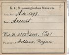 Etiketten zu Azurit (NHMW-MIN-Aa1397)